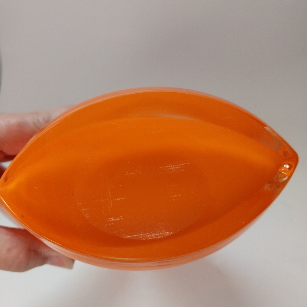 Rare Orange and Clear Blown Glass Vase. - Picture 7 of 9
